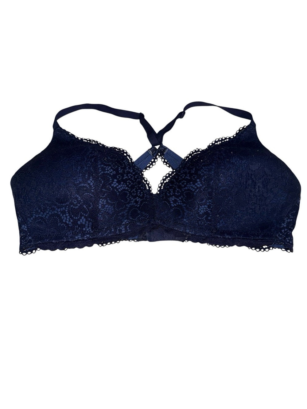 aerie Navy Lace Bralette with Strappy Front Detail